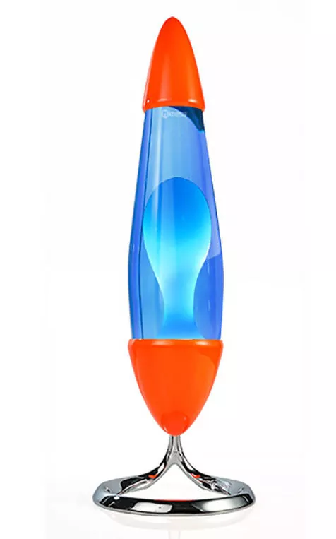 blue and orange lava lamp